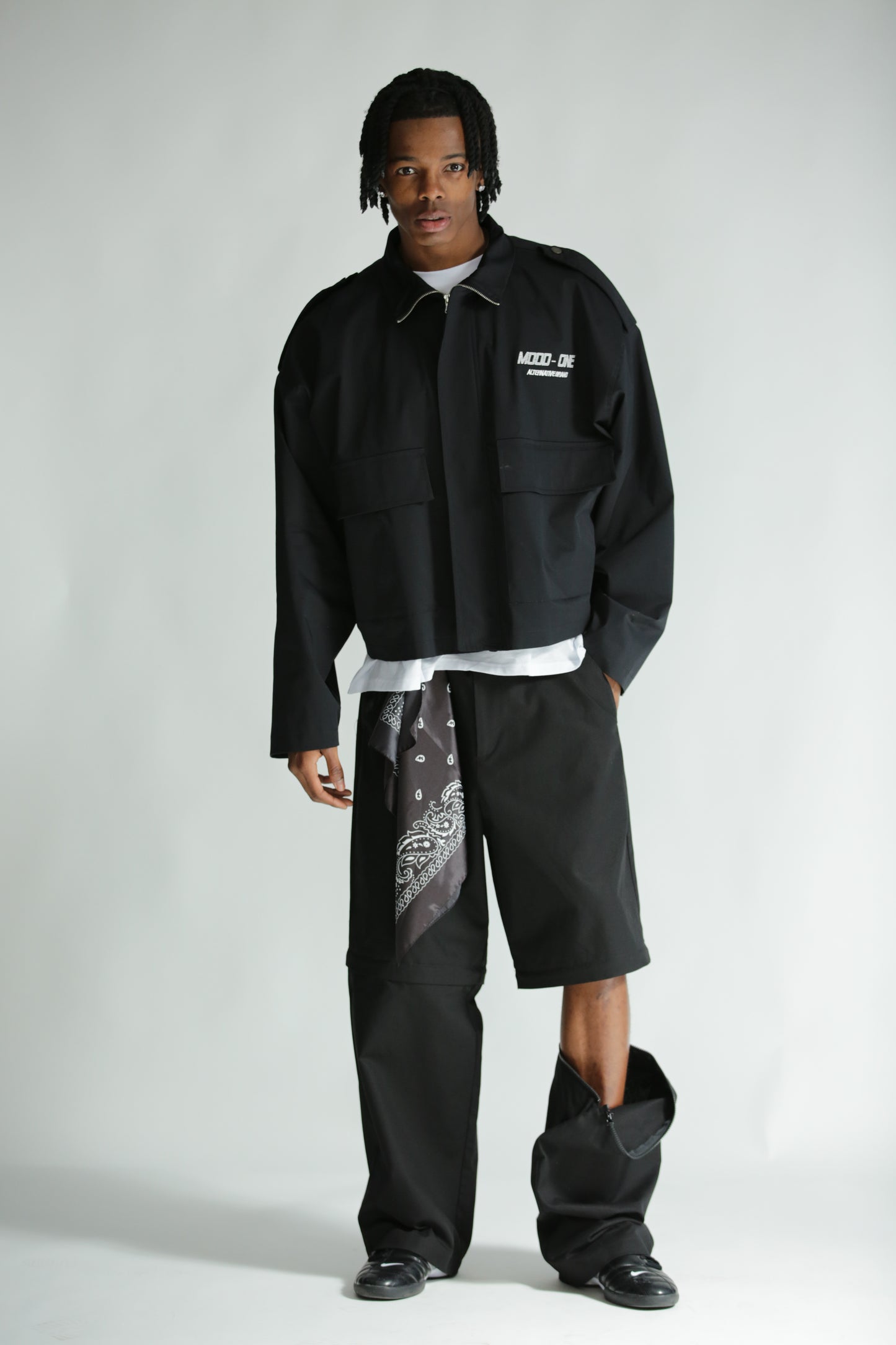 Pant/bermuda zip nero
