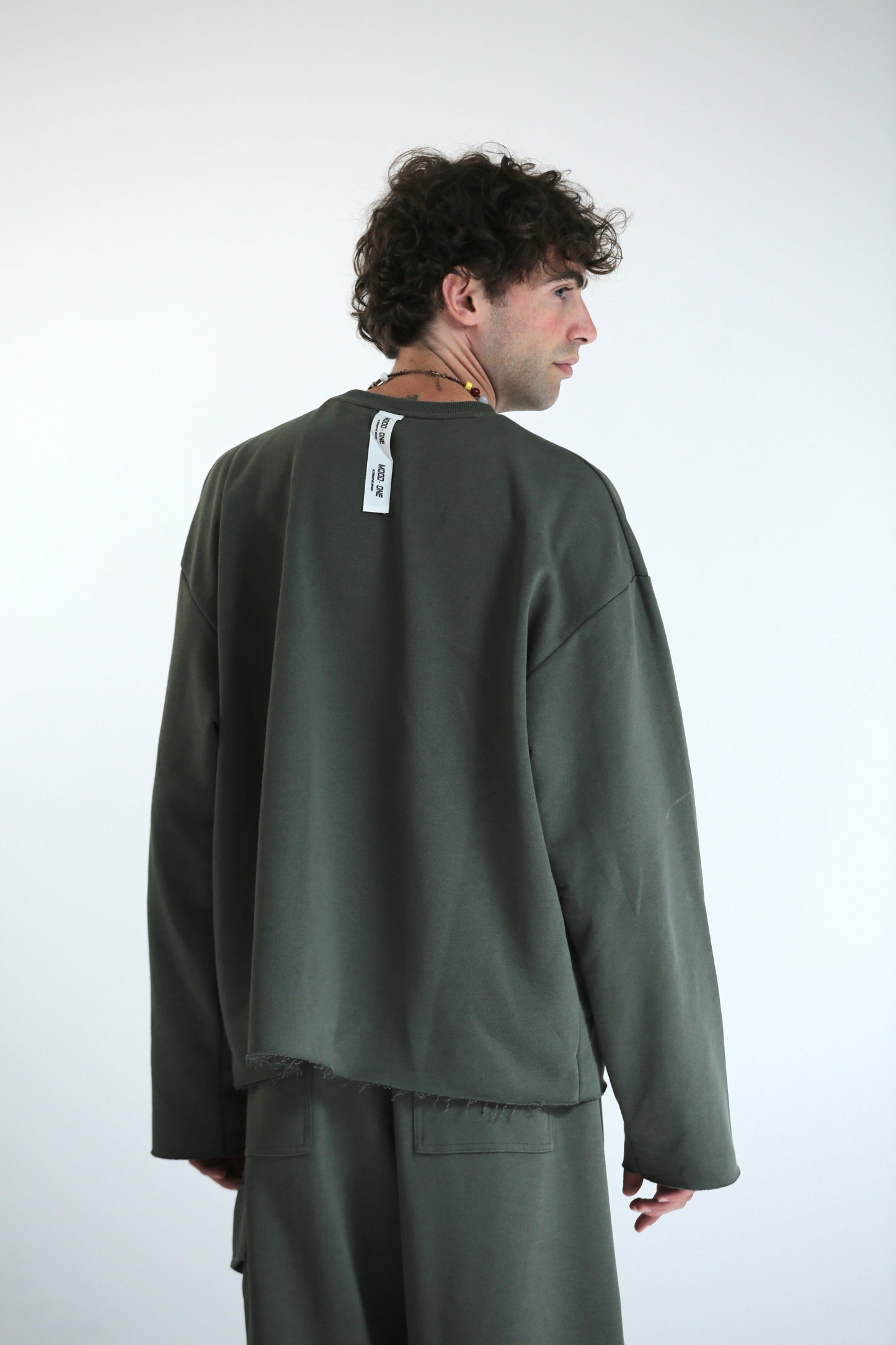 Long sleeve felpa verde REVERSIBILE
