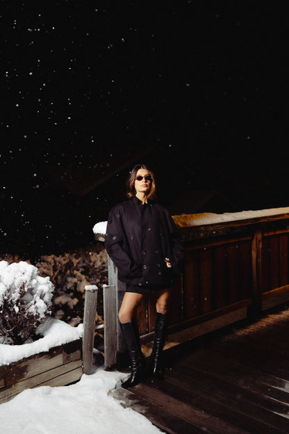 Giacca oversize doppiopetto crop