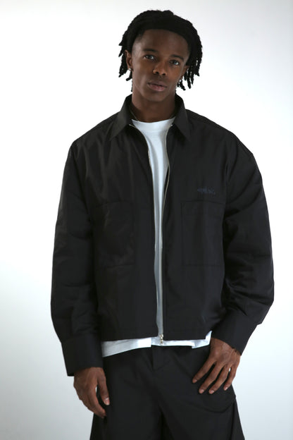 Work shirt nylon crop nera