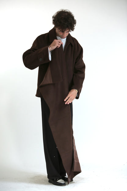 Cappotto lungo/corto panno moro