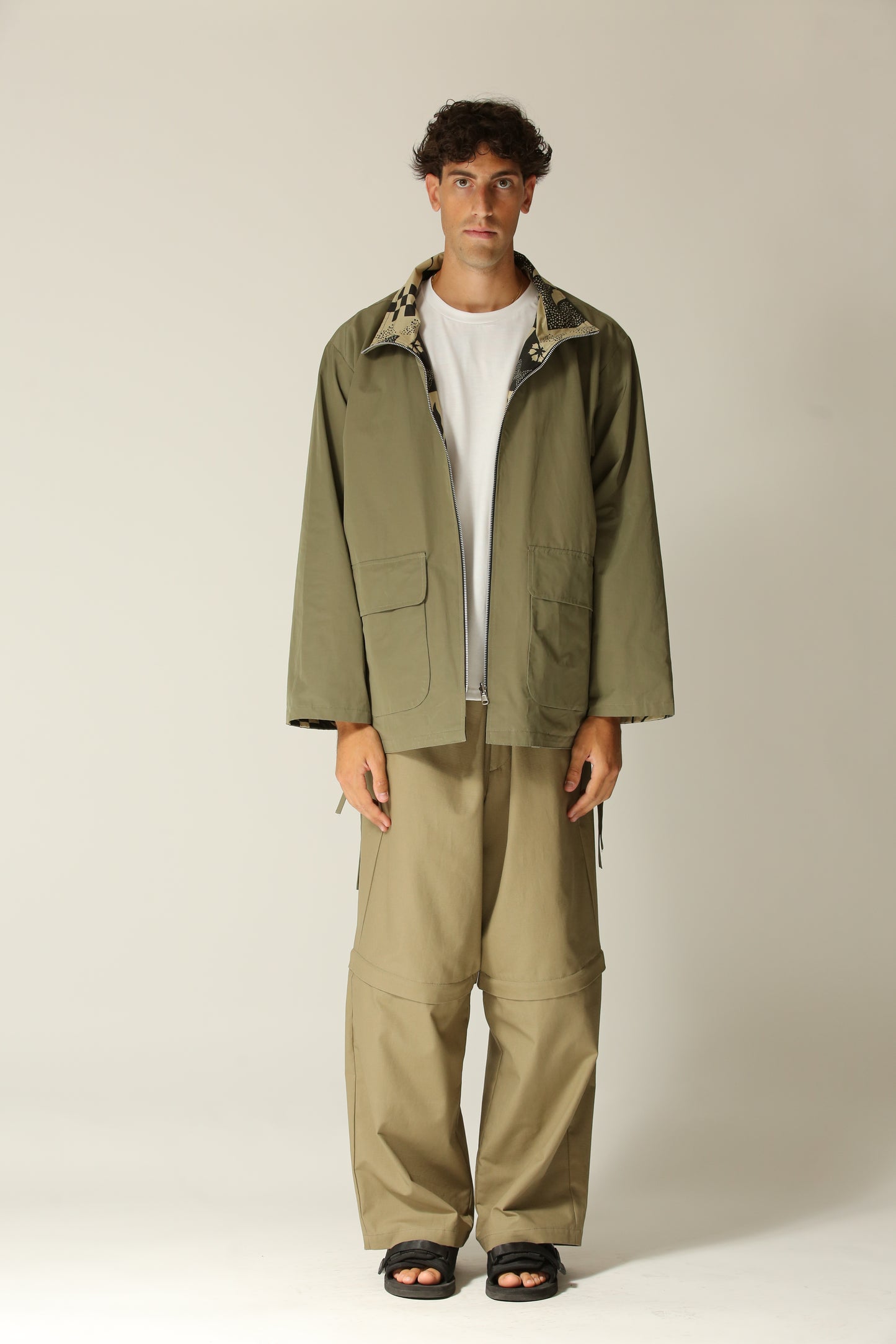 Giubbotto reversibile verde/etnico