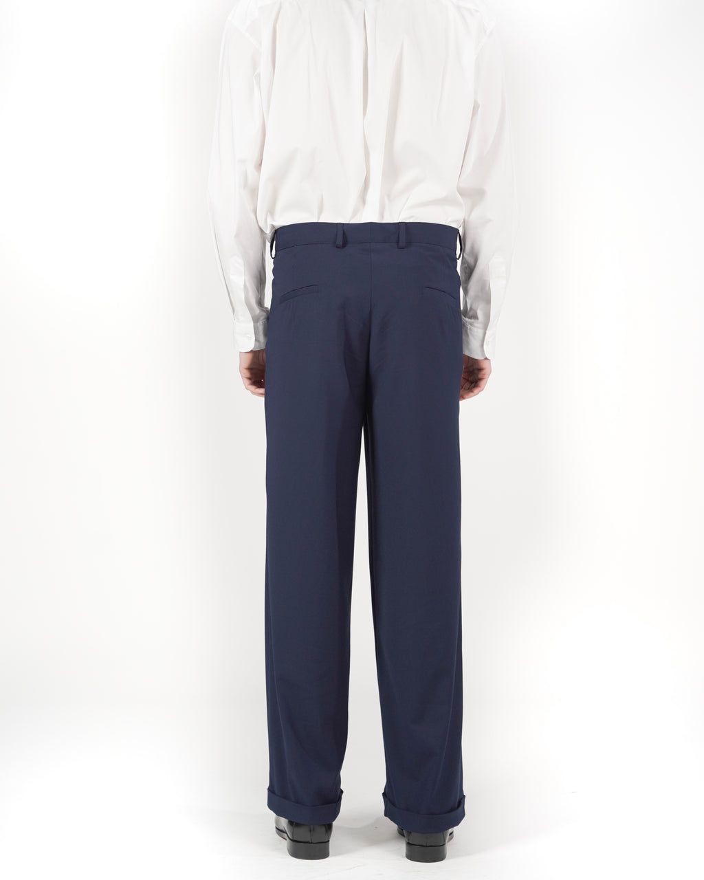 Pantalone loose fit sartoriale blu