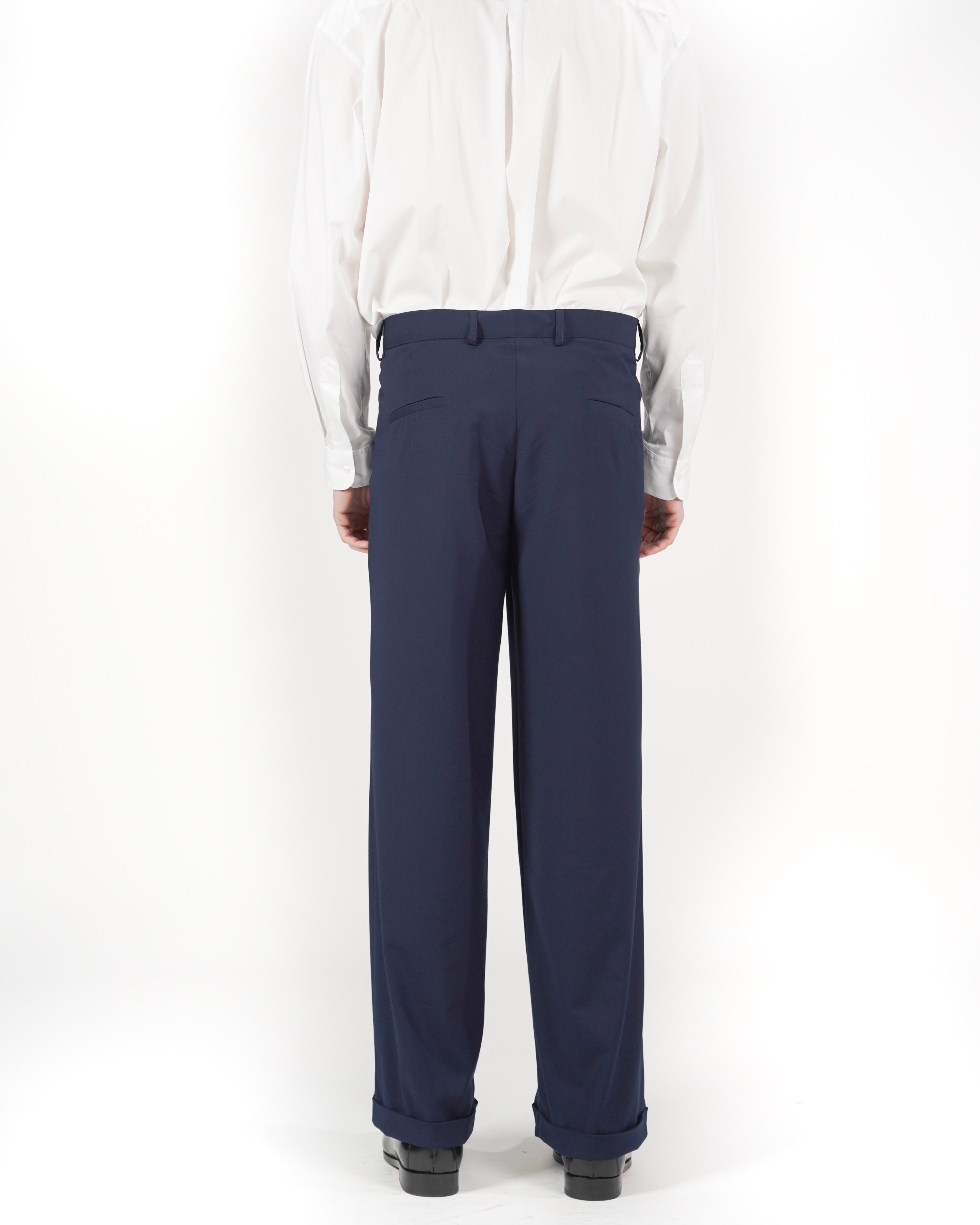 Pantalone loose fit sartoriale blu