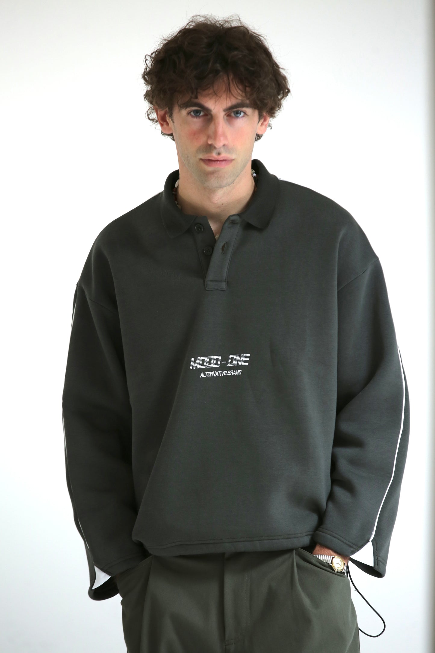 Polo felpa verde