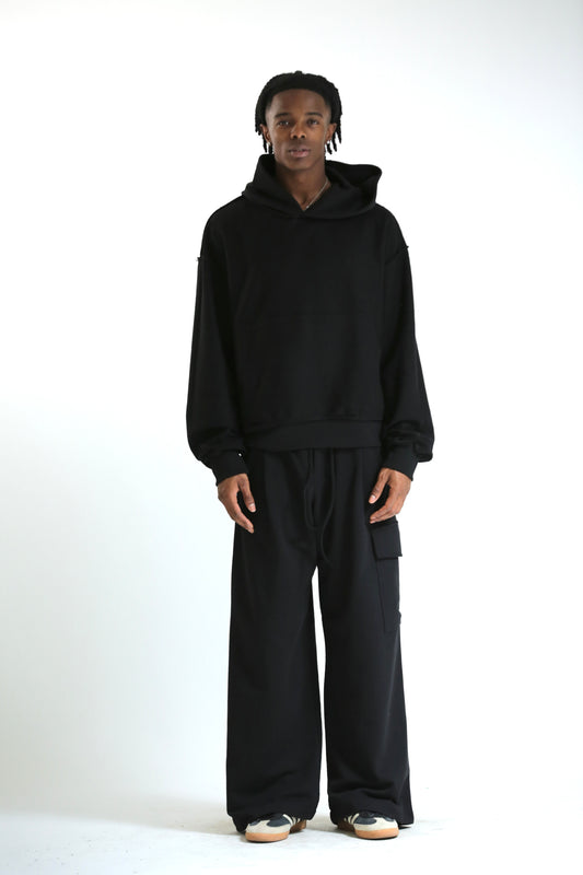 Pantalone Baggy felpa tasconato nero