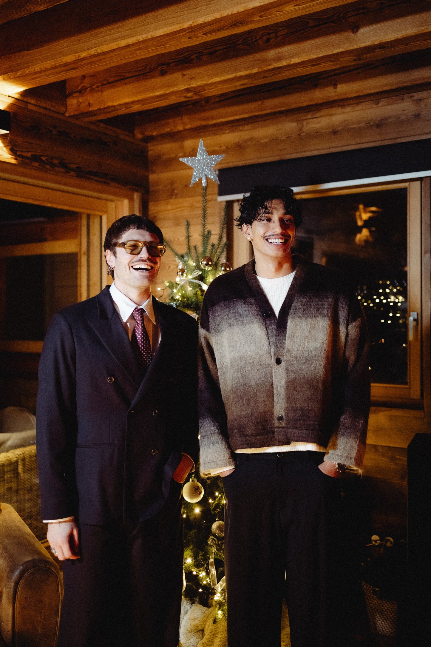 Cardigan mohair moro/biege