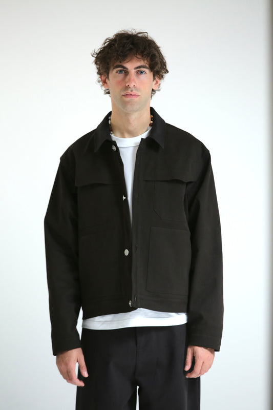 Work jacket collo contrasto moro