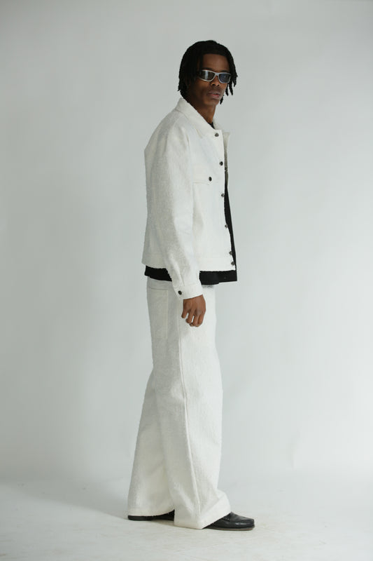 Denim bianco graffiato