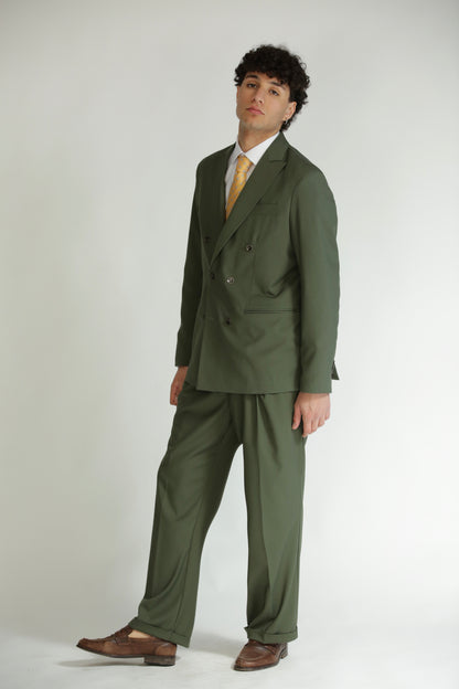 Giacca doppiopetto verde militare