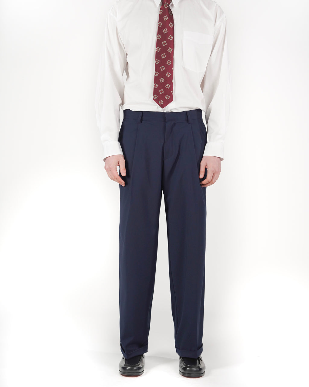 Pantalone loose fit sartoriale blu