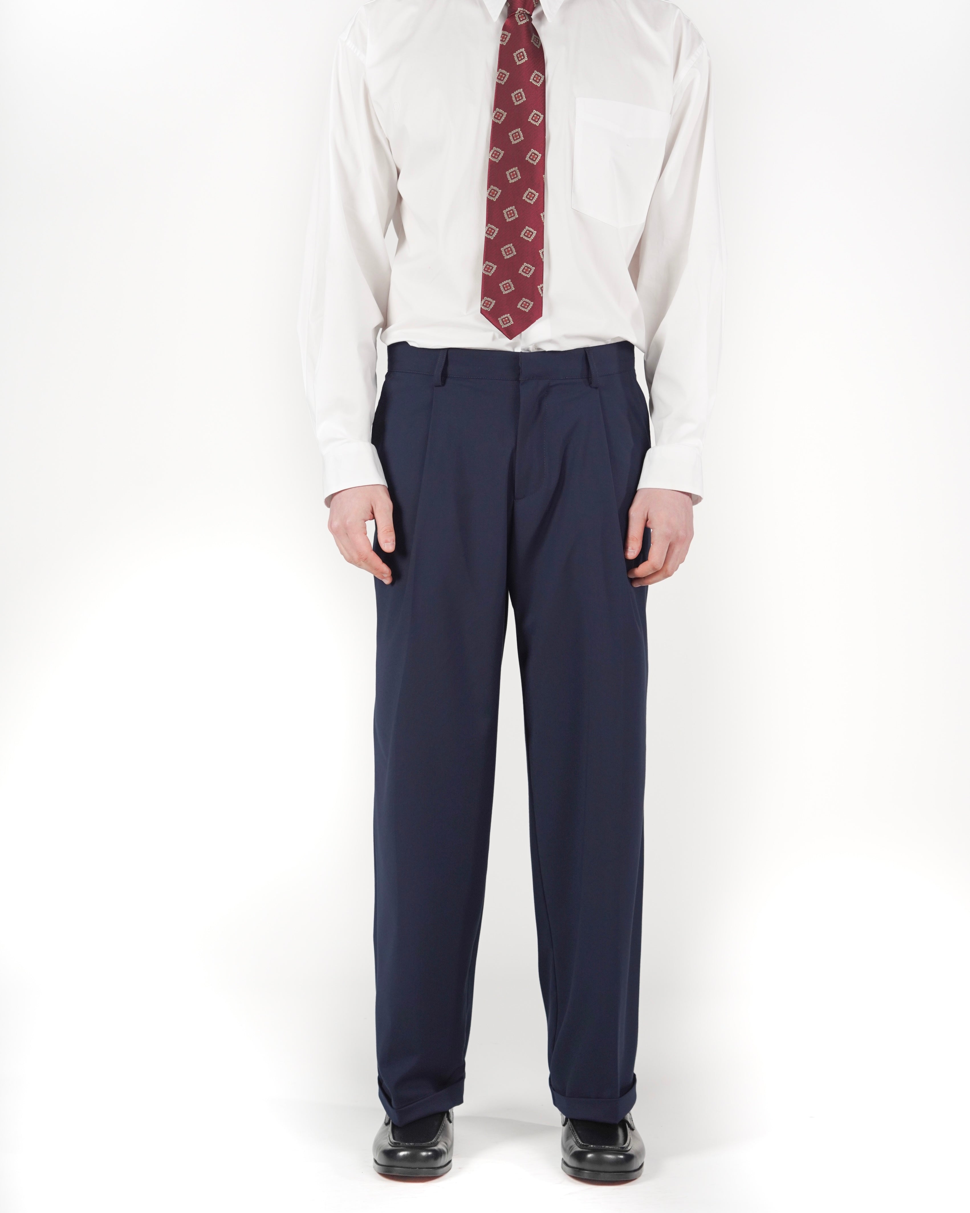 Pantalone loose fit sartoriale blu