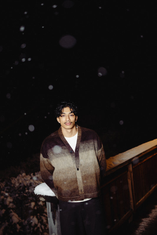 Cardigan mohair moro/biege