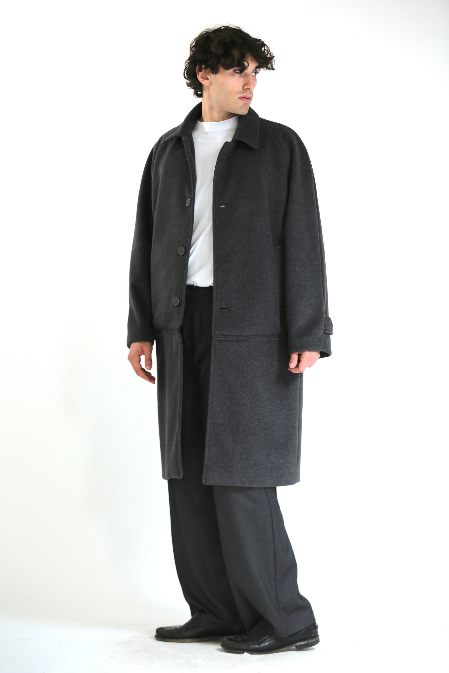 Cappotto lungo/corto panno grigio