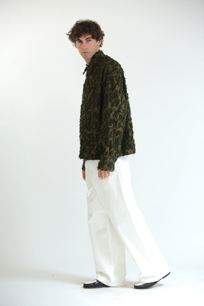 Camicia in rilievo verde