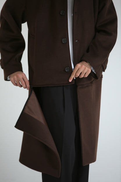 Cappotto lungo/corto panno moro