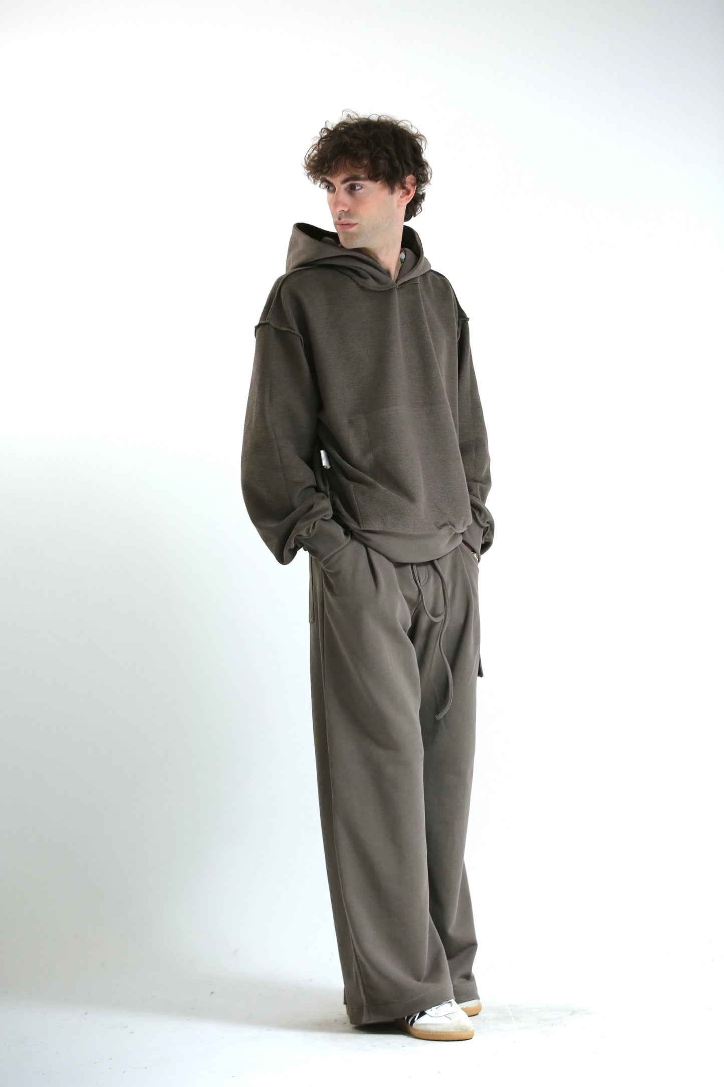 Pantalone Baggy felpa tasconato moro
