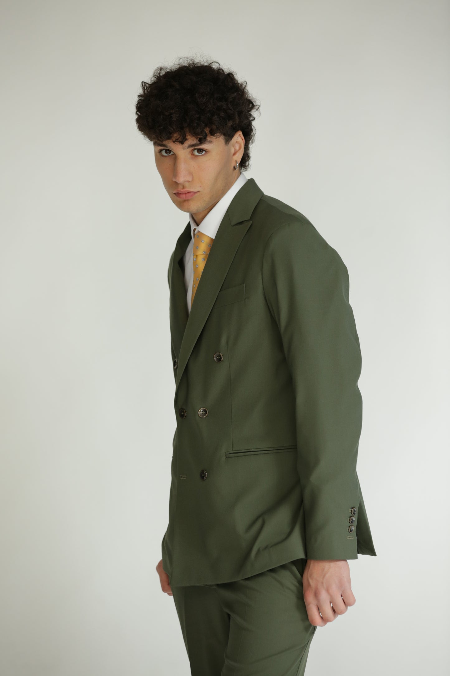Giacca doppiopetto verde militare