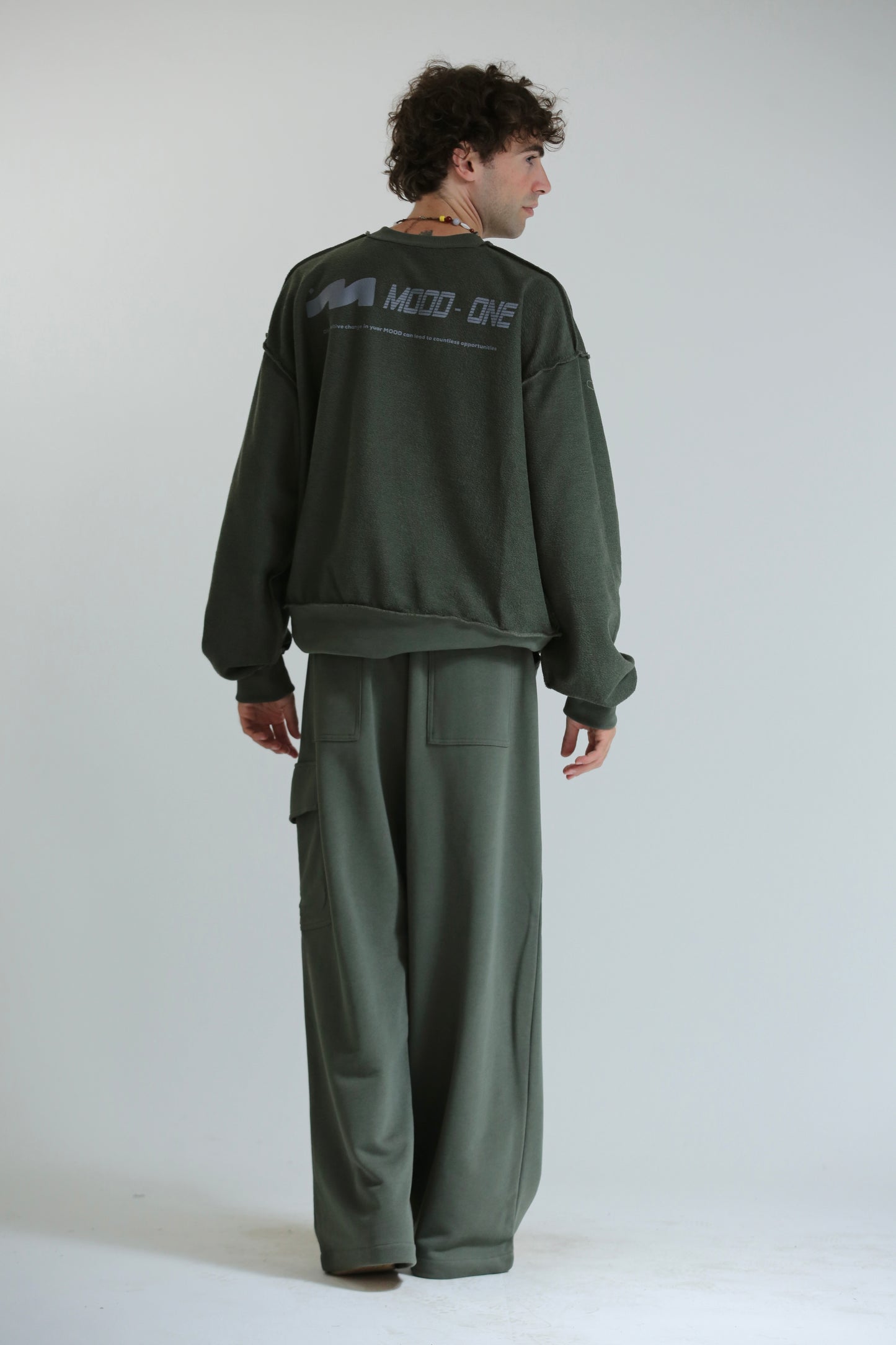 Felpa crop REVERSIBILE verde