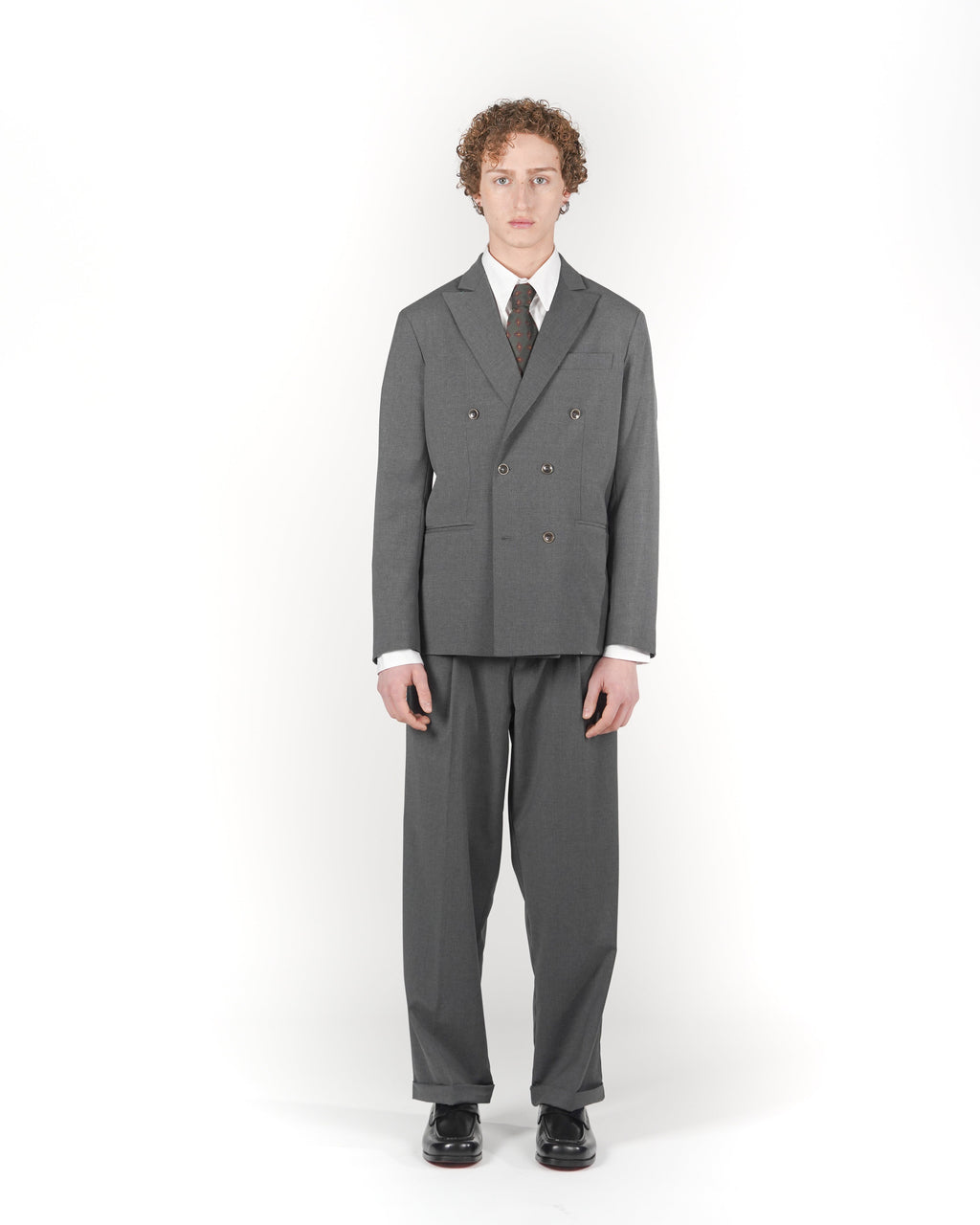 Pantalone loose fit sartoriale grigio fresco lana