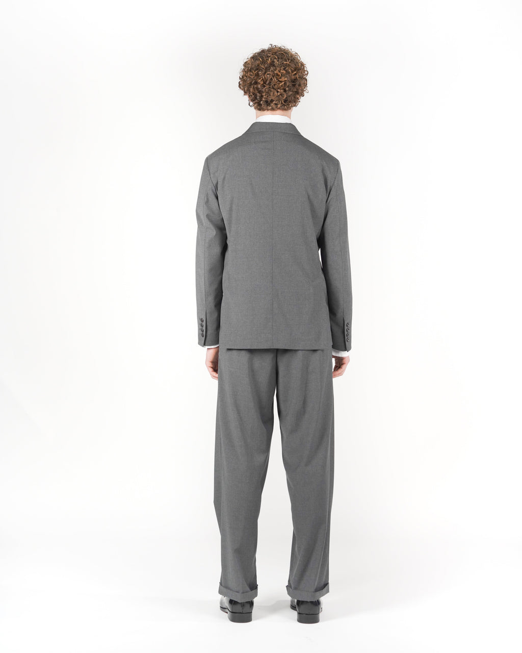 Pantalone loose fit sartoriale grigio fresco lana
