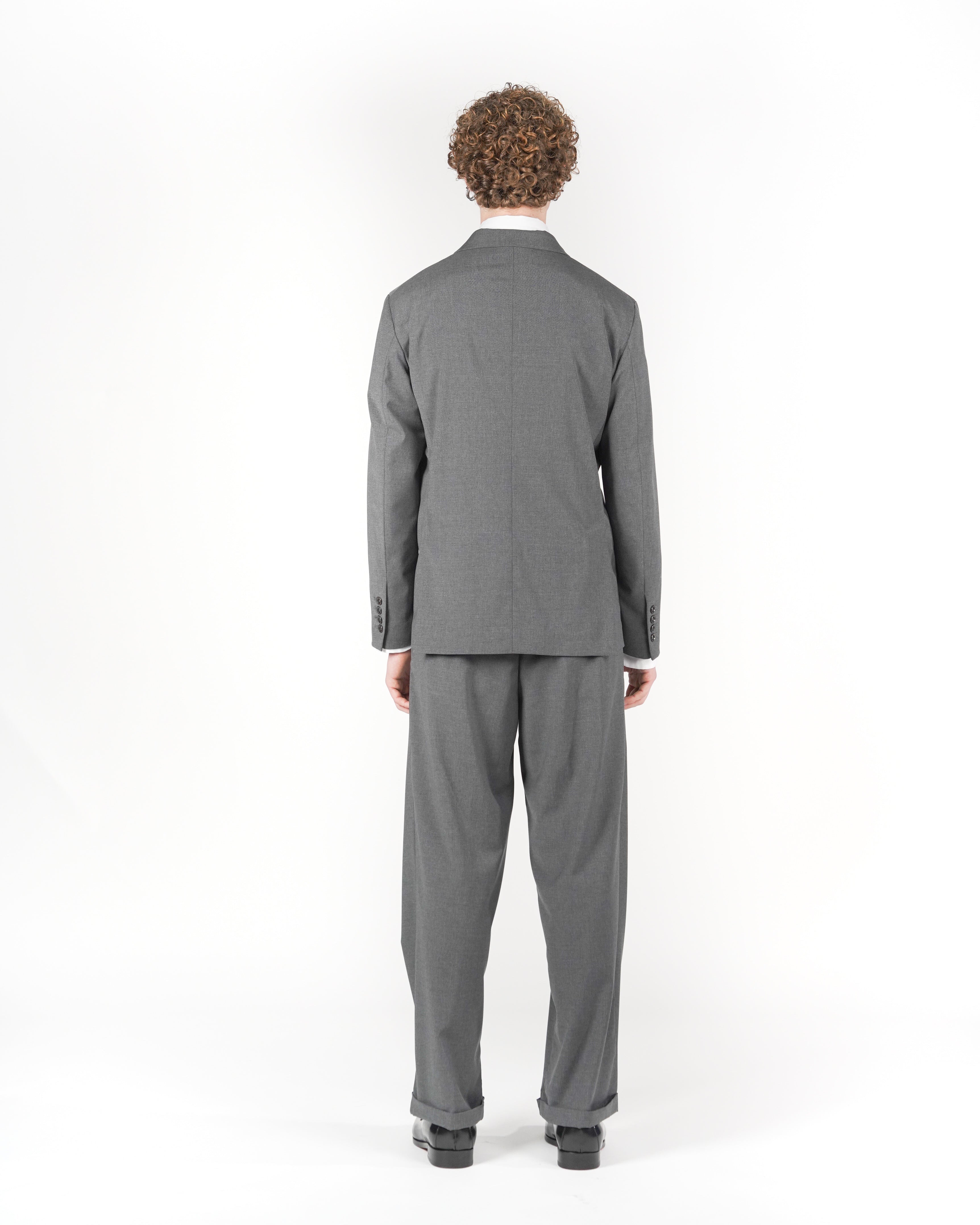 Pantalone loose fit sartoriale grigio fresco lana