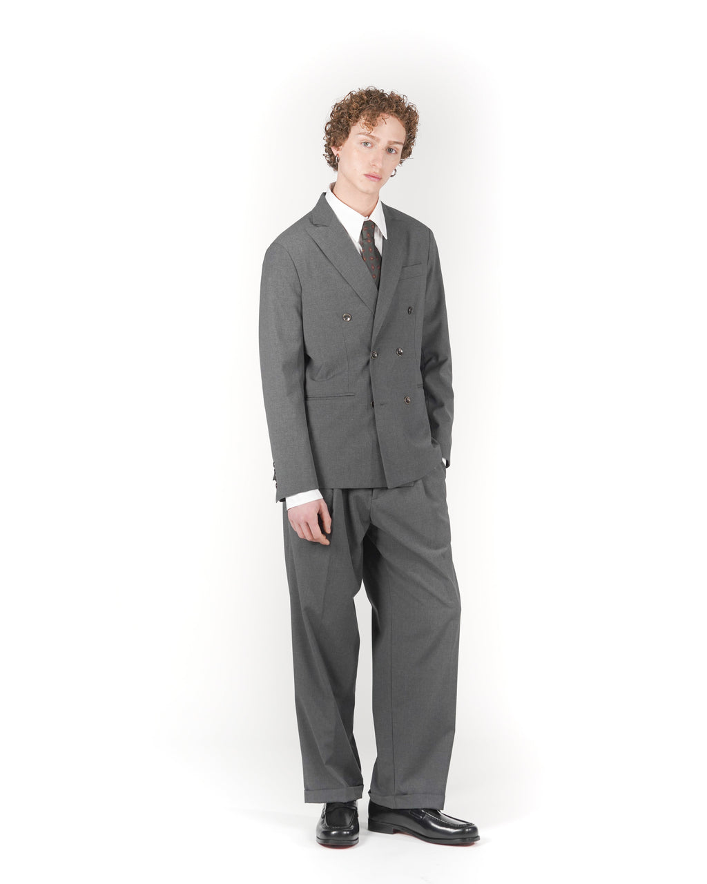 Pantalone loose fit sartoriale grigio fresco lana