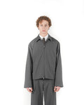 Giacca full zip grigia fresco lana