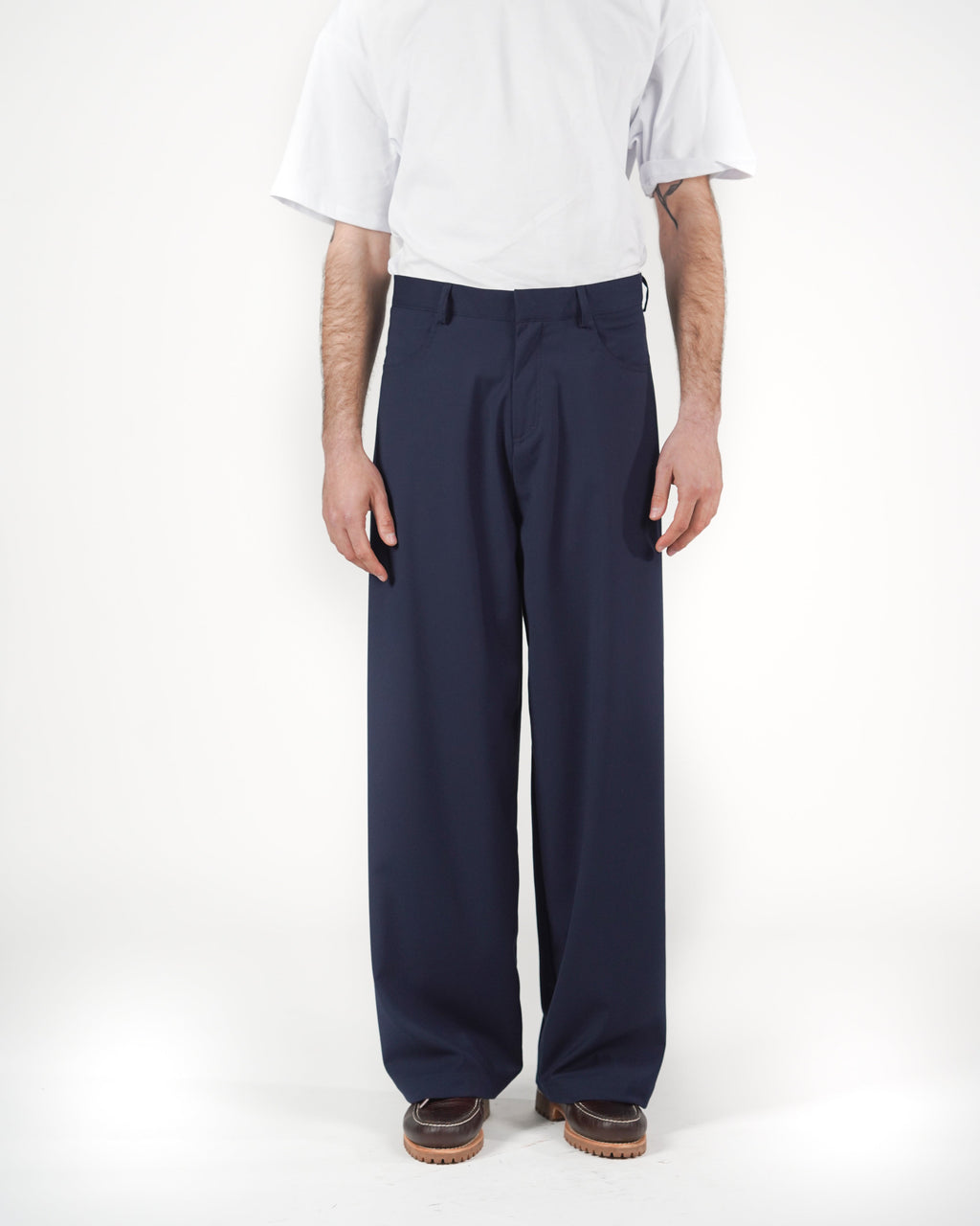 Pantalone baggy sartoriale blu