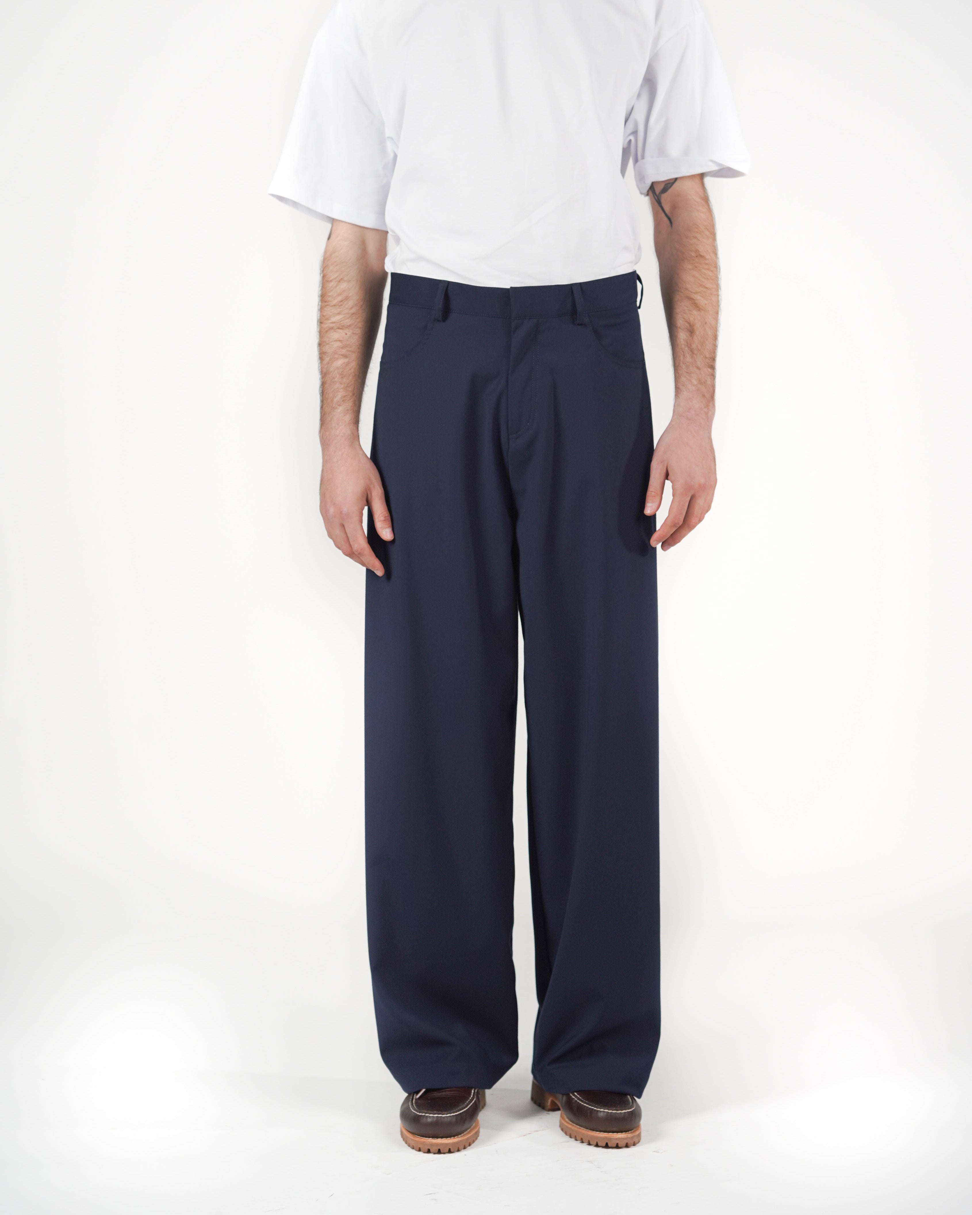 Pantalone baggy sartoriale blu