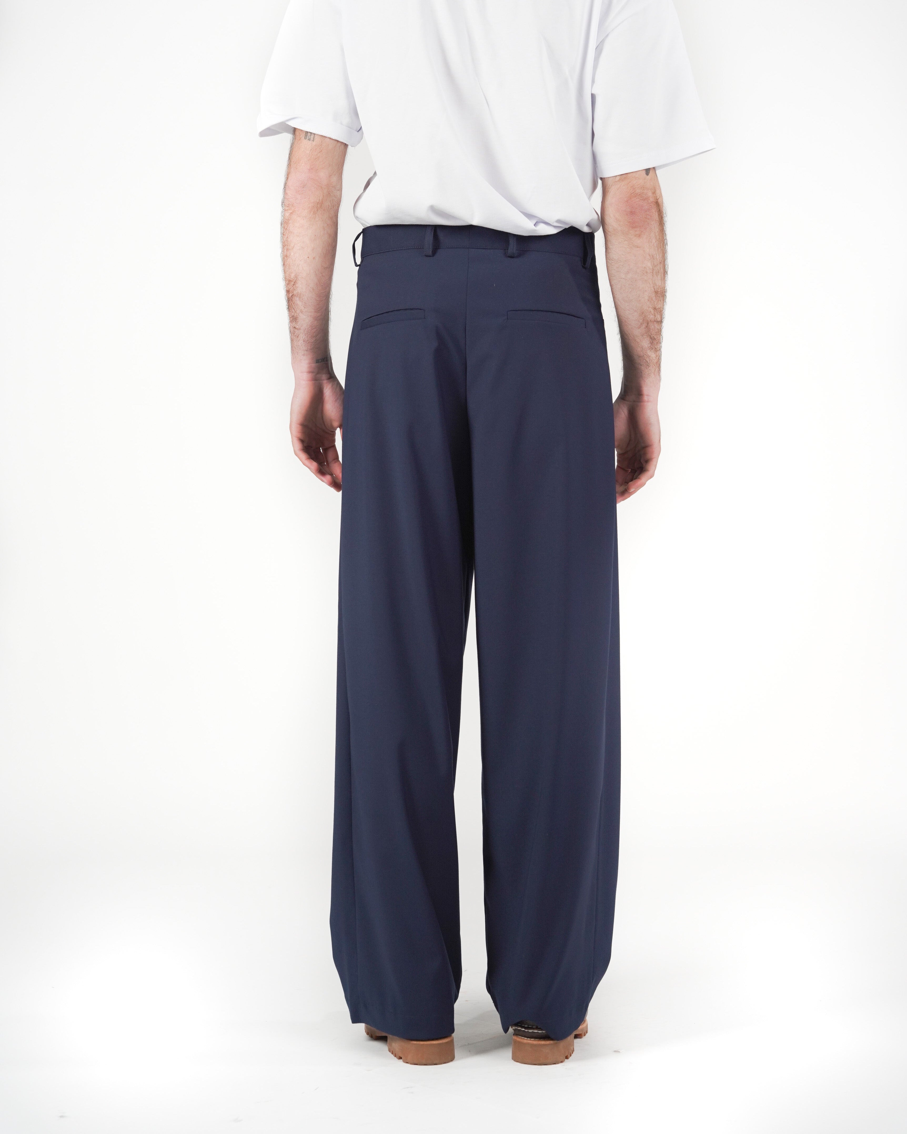 Pantalone baggy sartoriale blu