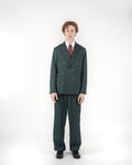 Pantalone loose fit sartoriale verde melange