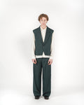 Pantalone baggy sartoriale verde melange