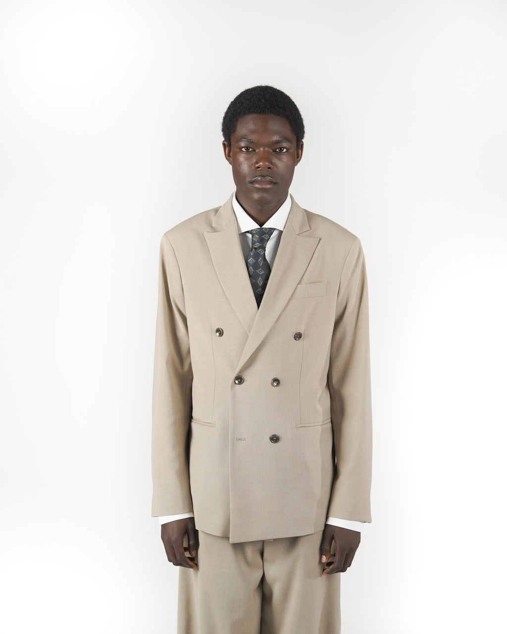 Giacca doppiopetto beige
