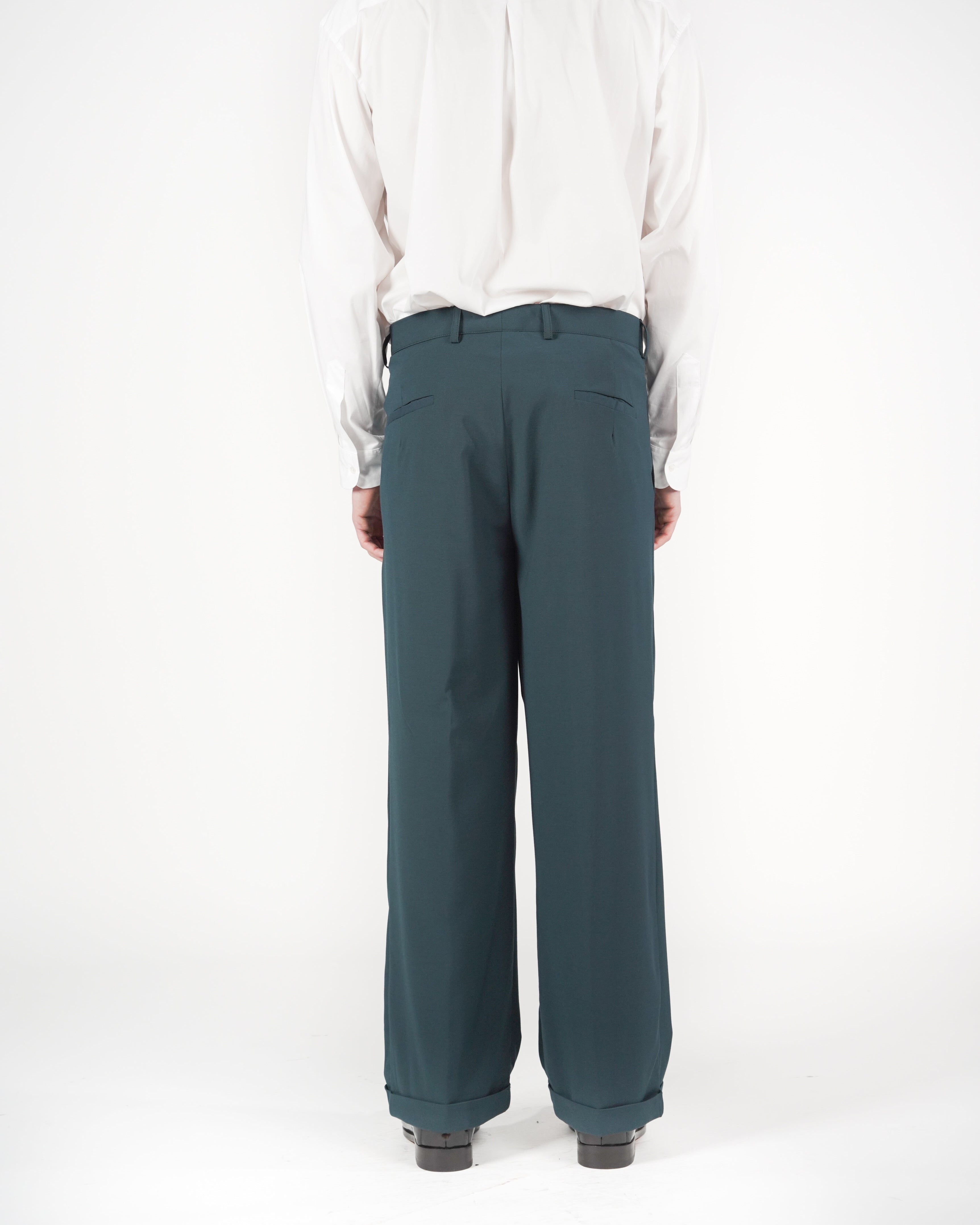 Pantalone loose fit sartoriale verde acqua