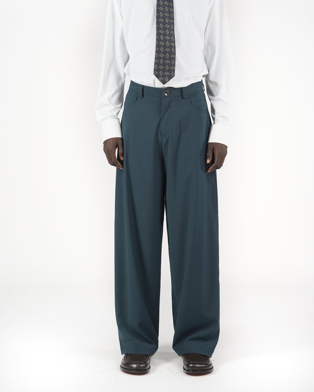 Pantalone baggy verde acqua