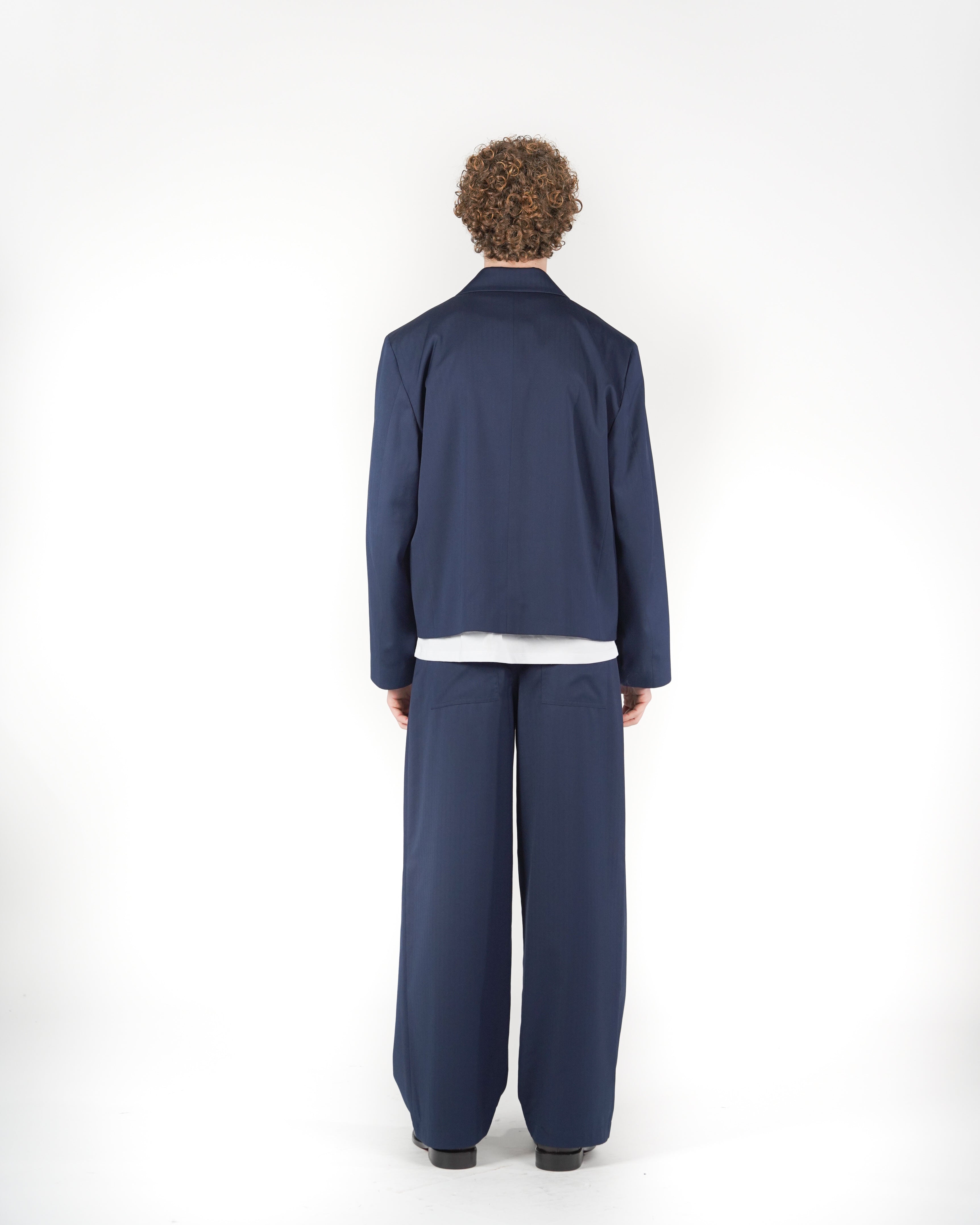 Pantalone baggy sartoriale solarium blu