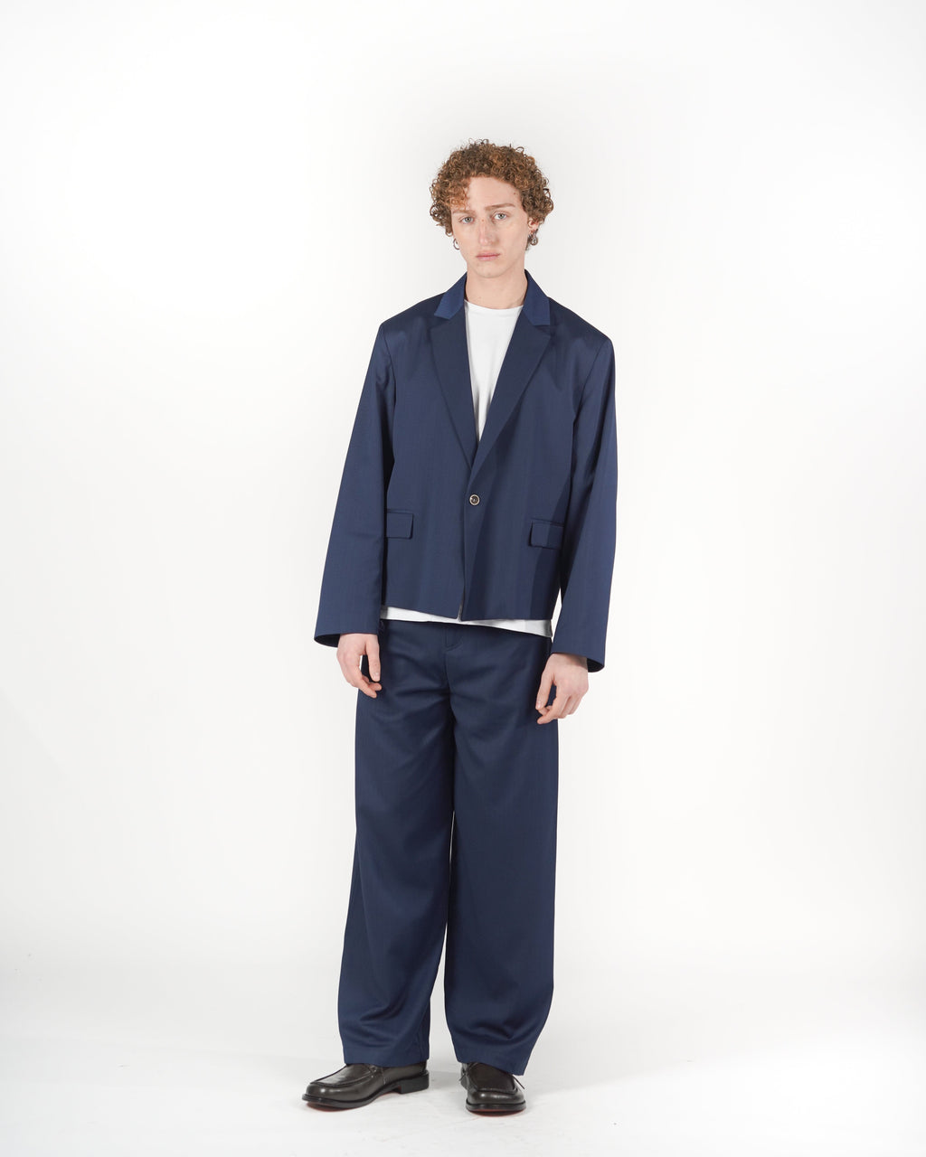 Pantalone baggy sartoriale solarium blu