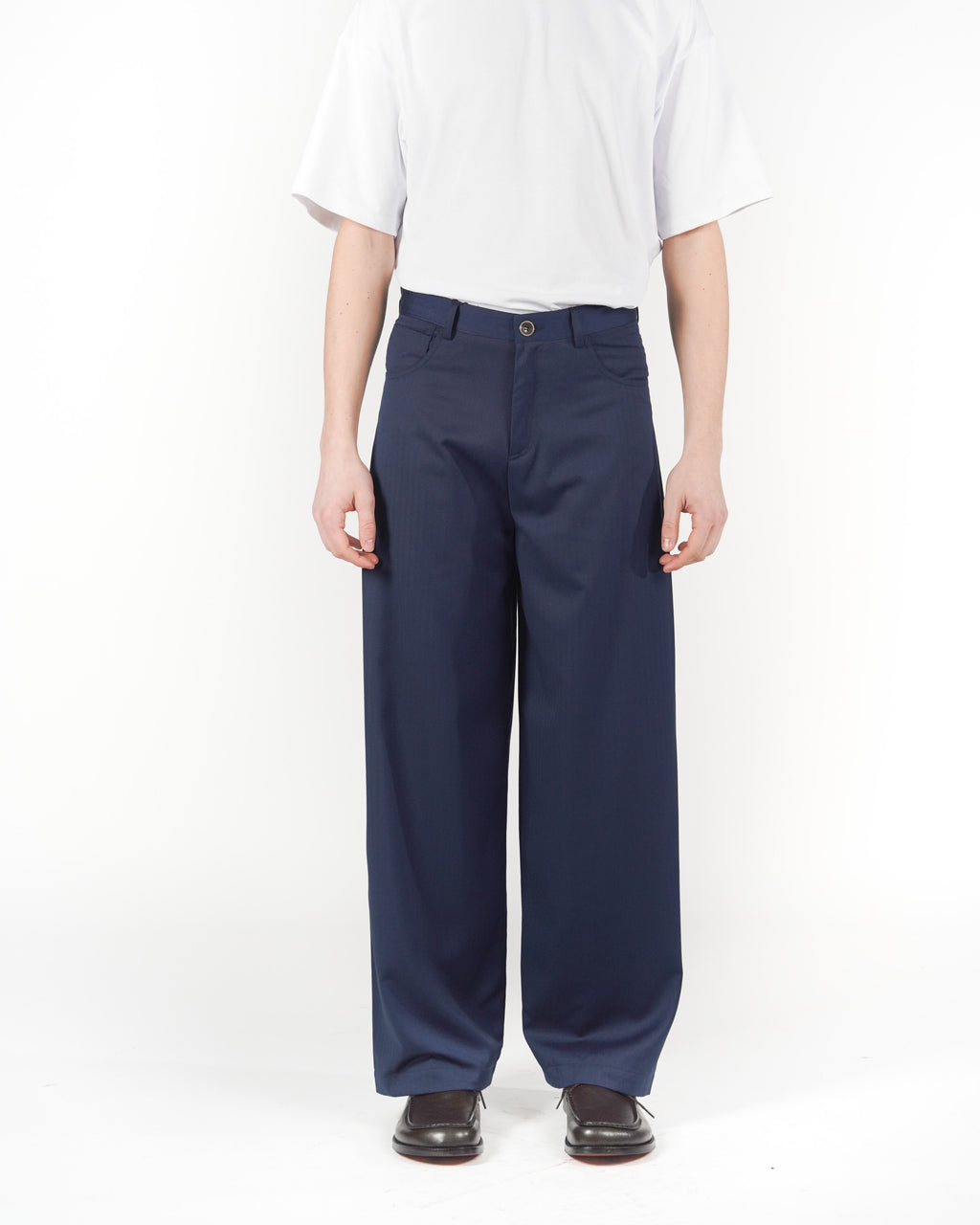 Pantalone baggy sartoriale solarium blu