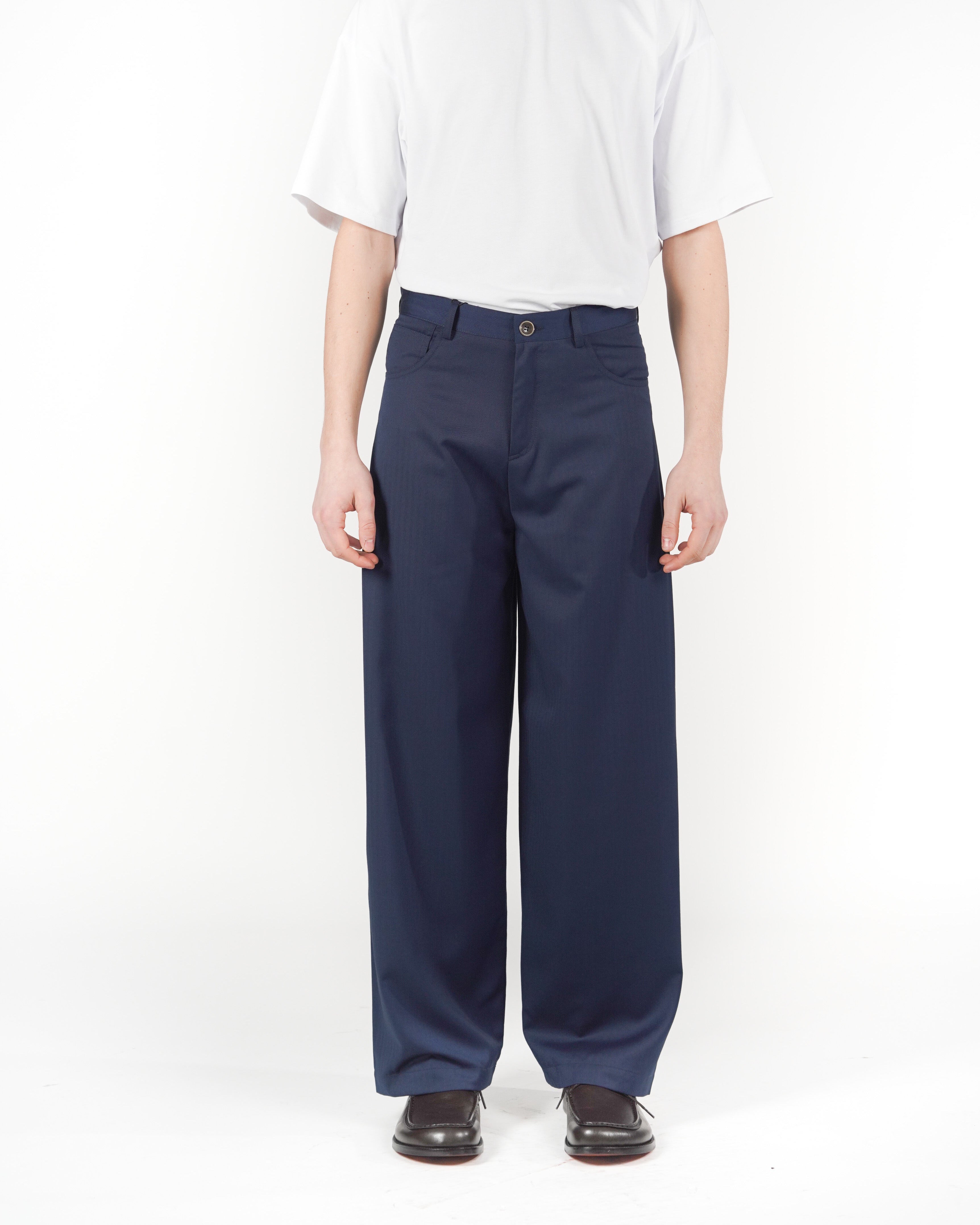 Pantalone baggy sartoriale solarium blu