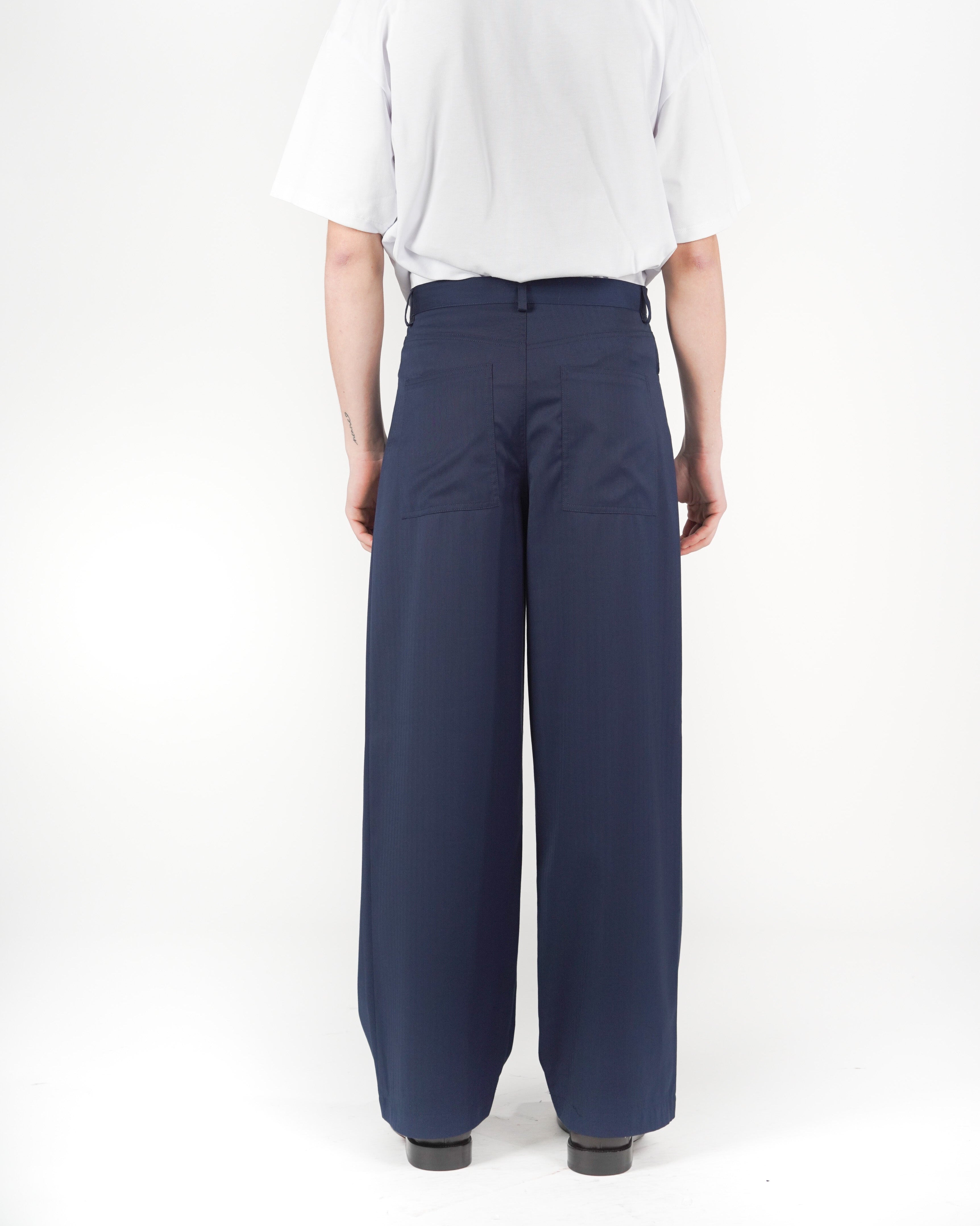 Pantalone baggy sartoriale solarium blu
