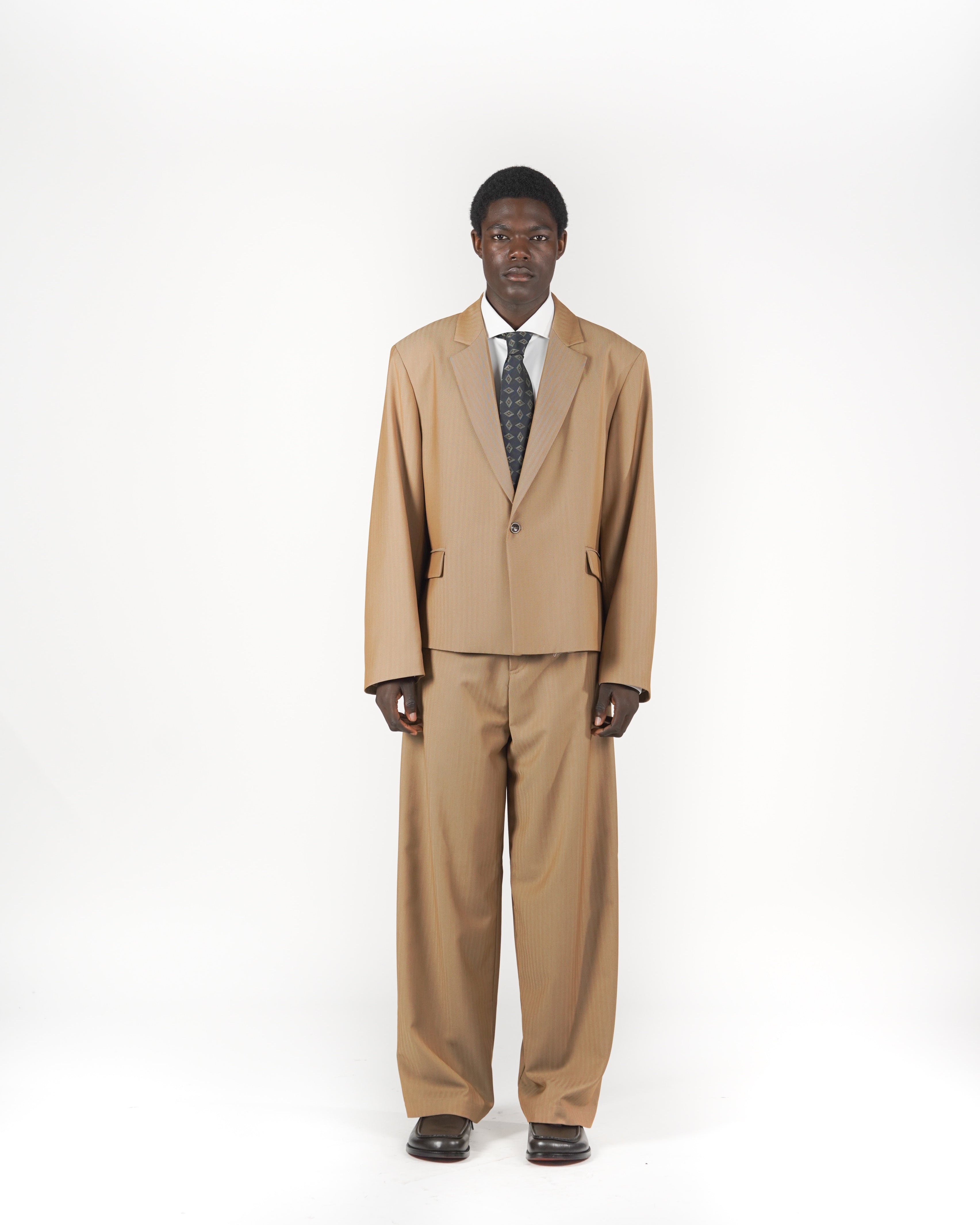 Pantalone baggy sartoriale solarium beige