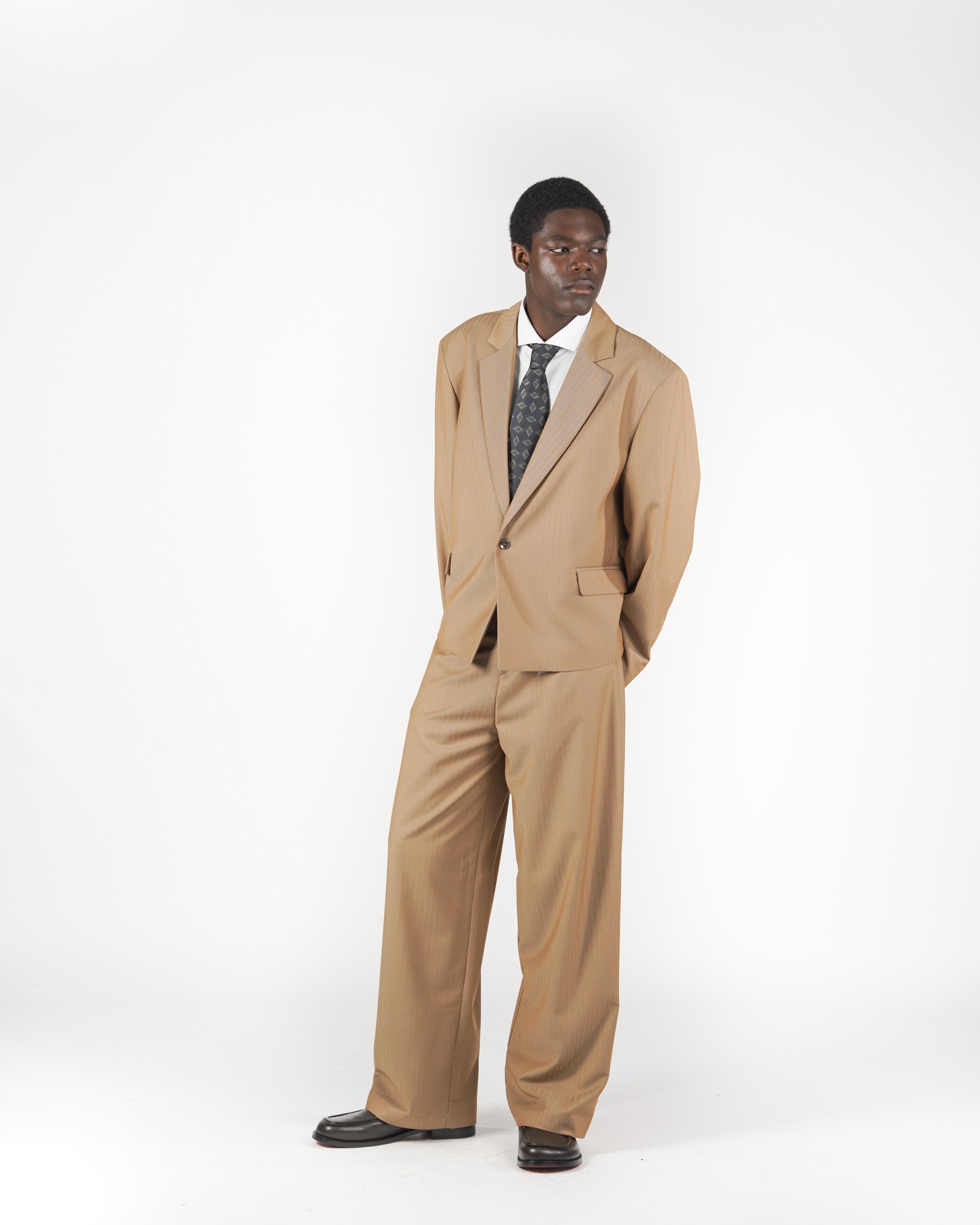 Pantalone baggy sartoriale solarium beige