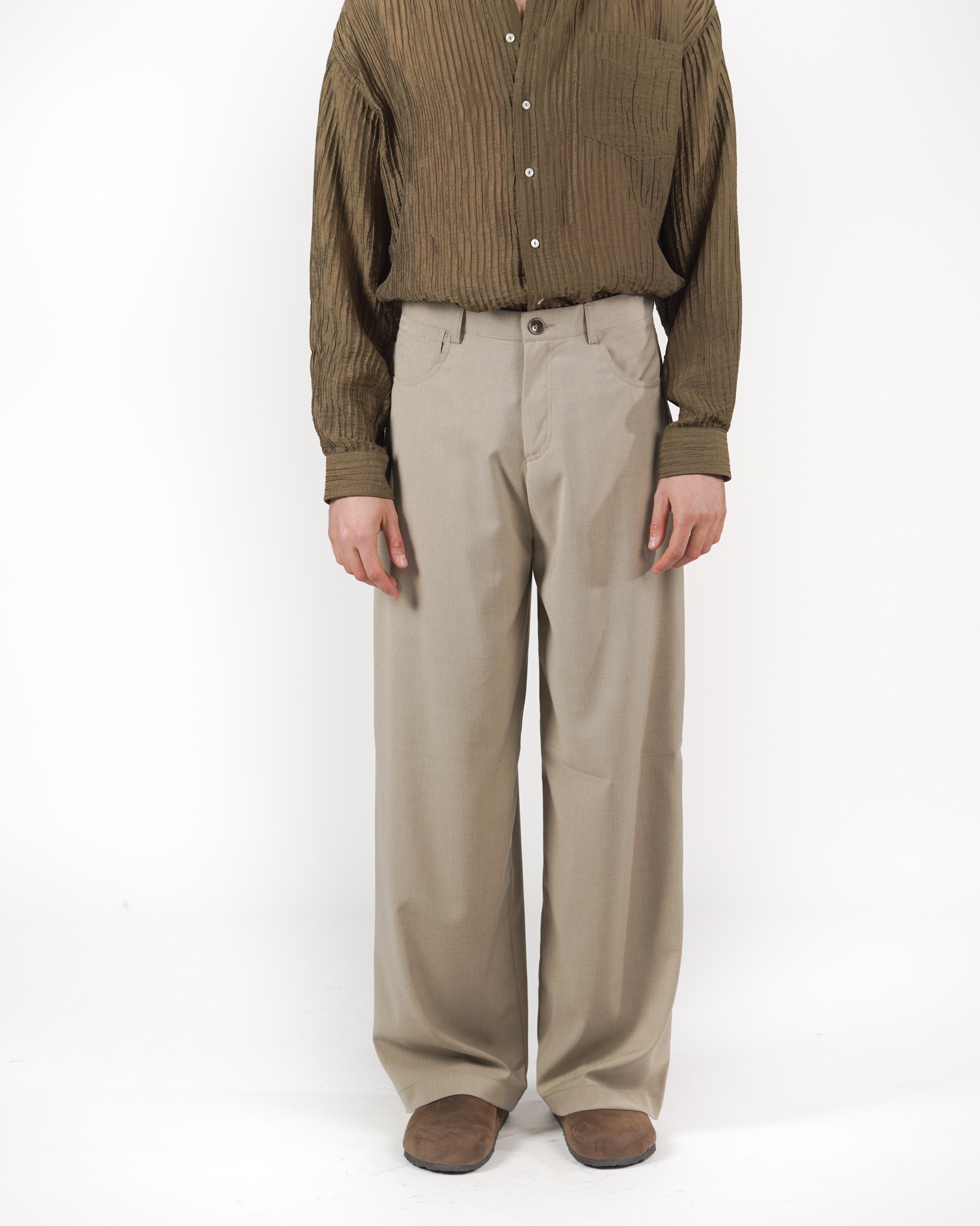 Pantalone baggy beige