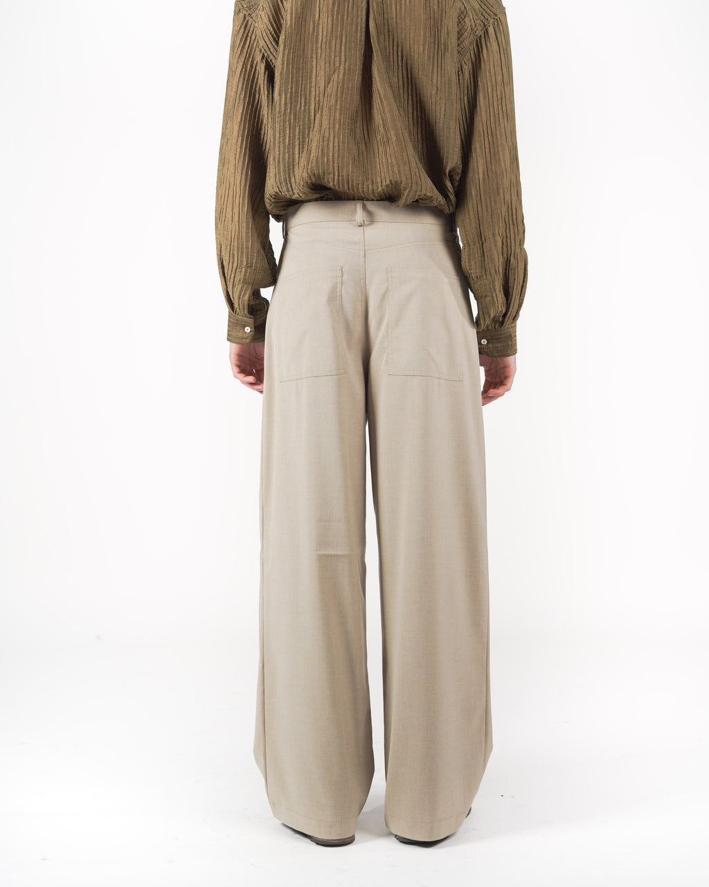 Pantalone baggy beige