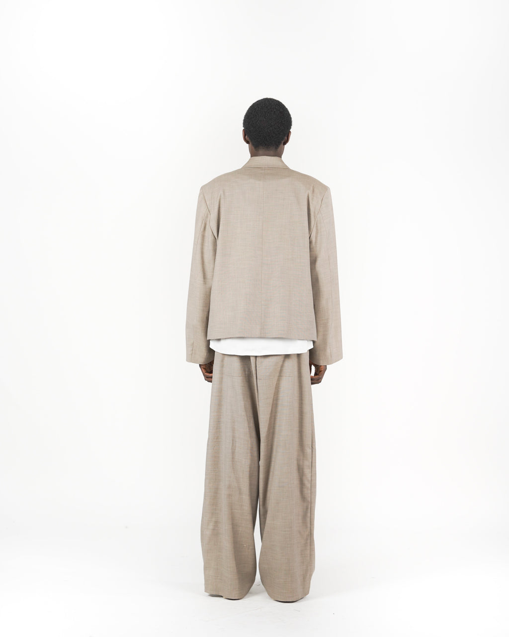 Pantalone baggy melange beige