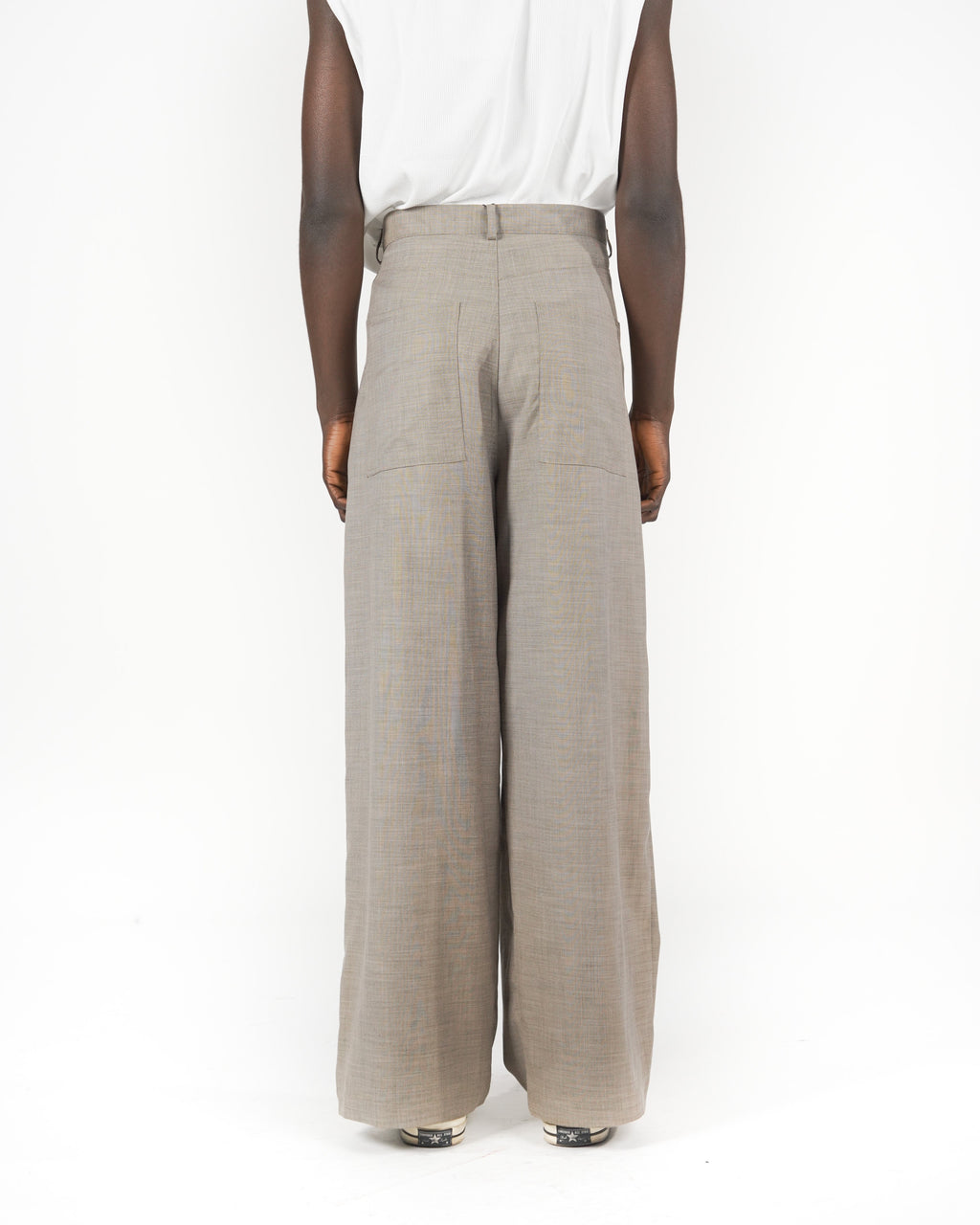 Pantalone baggy melange beige