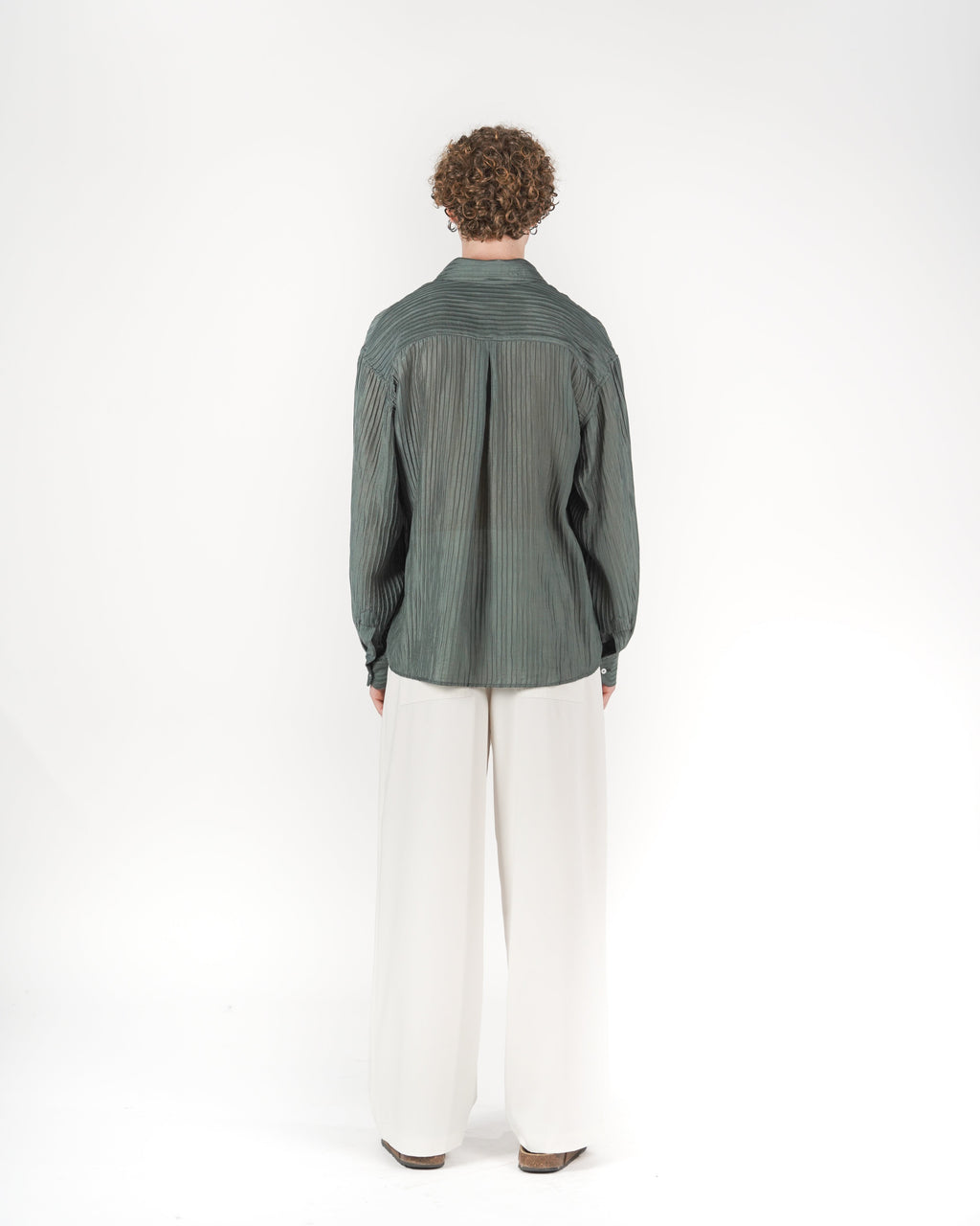 Camicia plissè verde