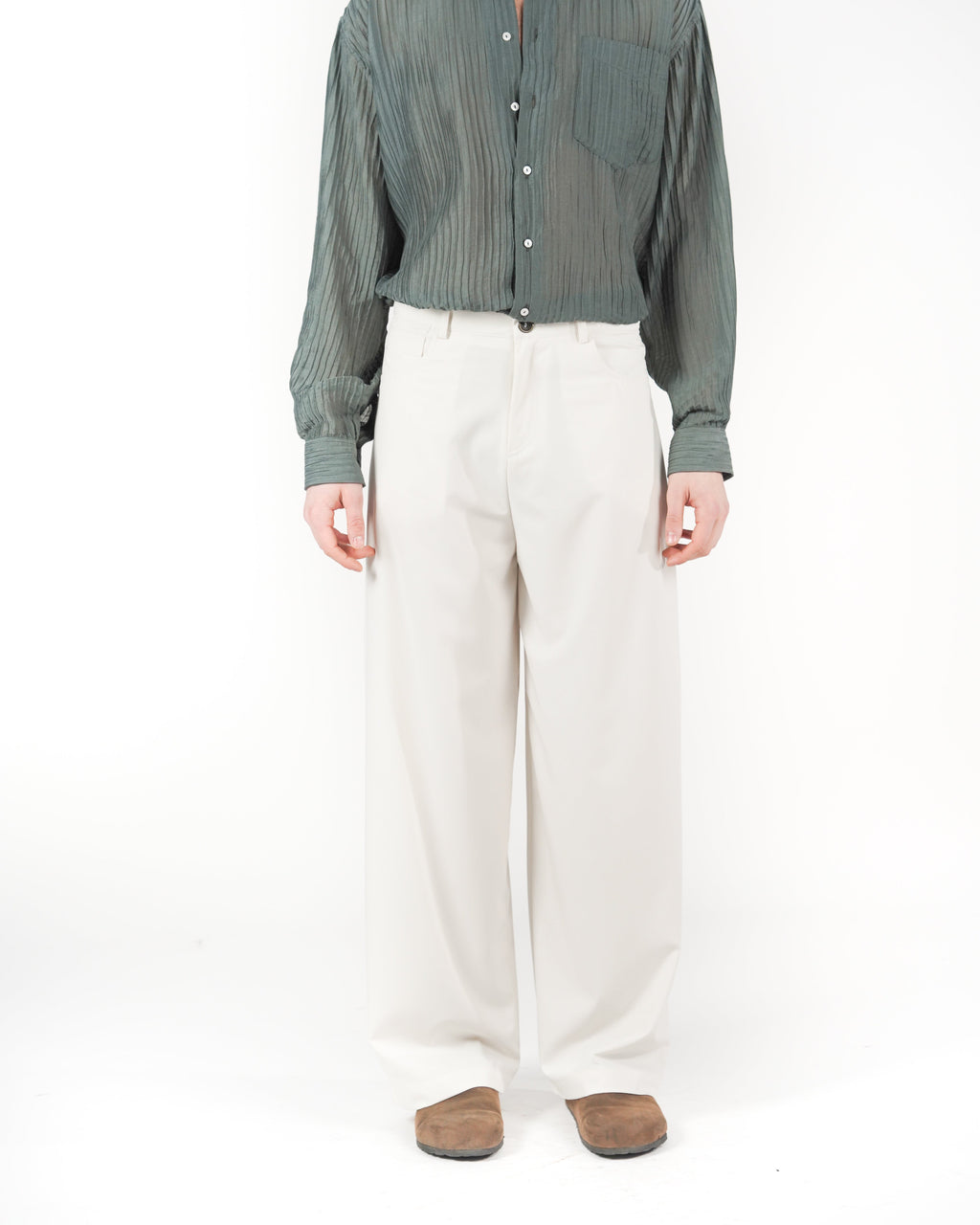 Pantalone baggy bianco