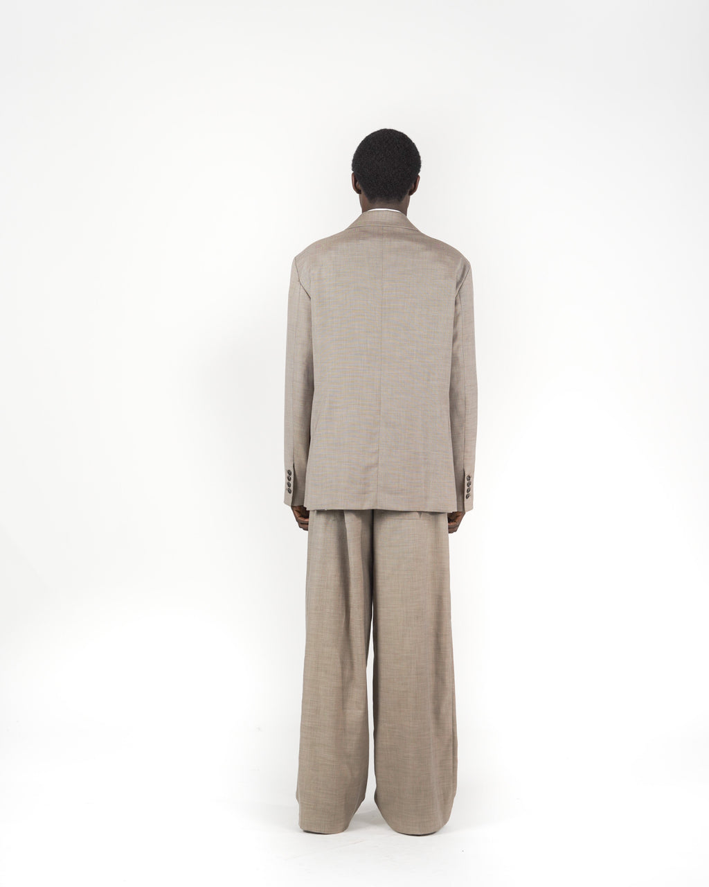 Giacca monopetto melange beige